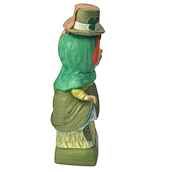 1974 HOFFMAN DISTILLING MRS. LUCKY Ceramic Musical Leprechaun Decanter Vintage - Picture 4 of 7
